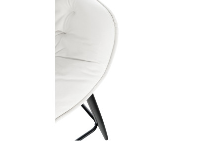 Tabouret de bar Gibson 76 en velours blanc crème