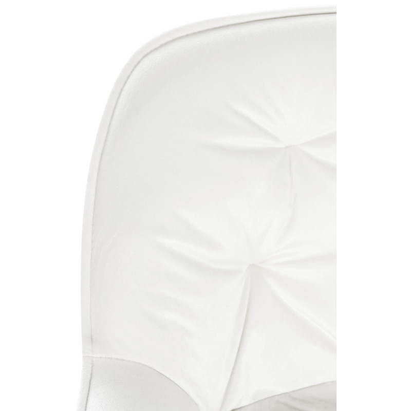 Sgabello da bar Gibson 76 in velluto, bianco crema