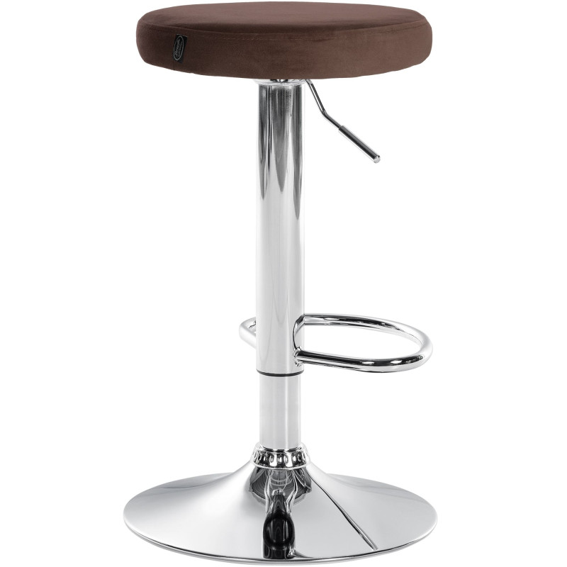 Tabouret de bar en velours Ponte, chromé brun