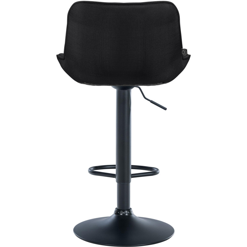 Lot de 2 tabourets de bar Vonore, tissu, noir
