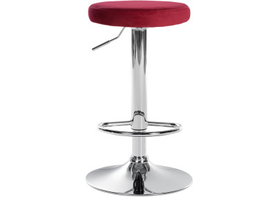 Banqueta de bar Ponte em veludo, vermelho cromado