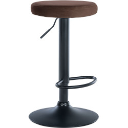 Tabouret de bar en velours Ponte, noir brun