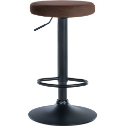 Tabouret de bar en velours Ponte, noir brun