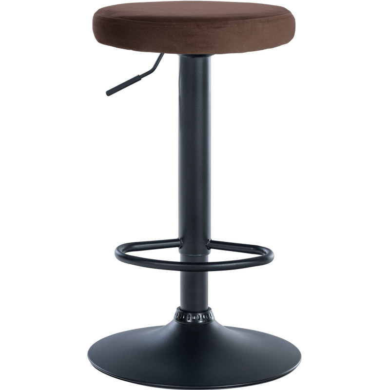 Tabouret de bar en velours Ponte, noir brun