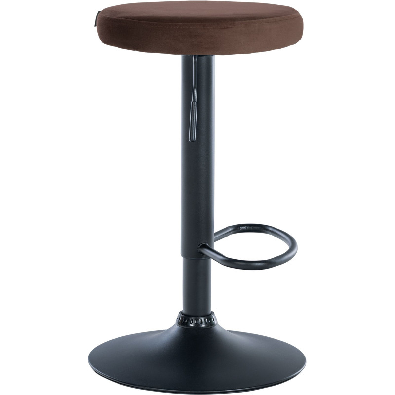 Sgabello da bar in velluto Ponte, nero/marrone