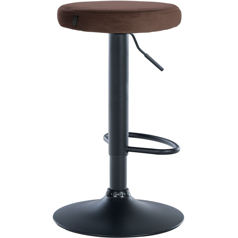 Tabouret de bar en velours Ponte, noir brun