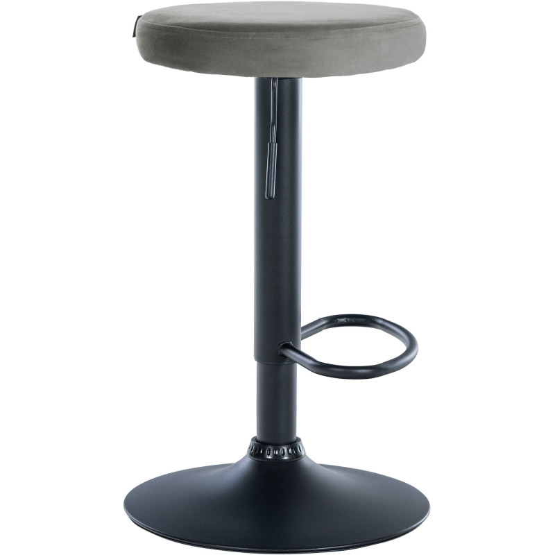 Tabouret de bar en velours Ponte, noir et gris