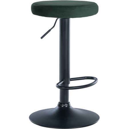 Tabouret de bar en velours Ponte, noir vert