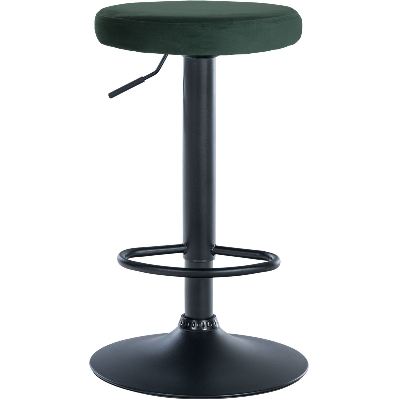 Tabouret de bar en velours Ponte, noir/vert