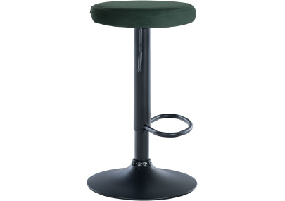 Sgabello da bar in velluto Ponte, nero/verde