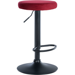 Tabouret de bar en velours Ponte, noir et rouge