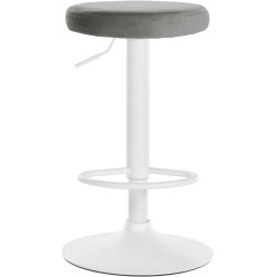 Tabouret de bar en velours Ponte, blanc/gris