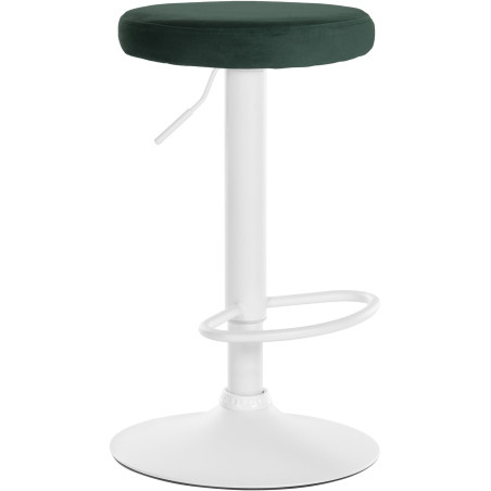 Tabouret de bar en velours Ponte, blanc/vert