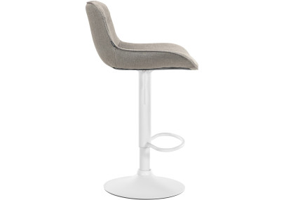 Lot de 2 tabourets de bar Vonore tissu blanc taupe