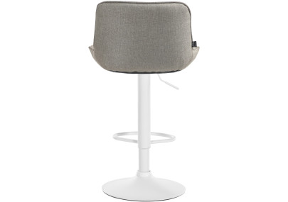 Lot de 2 tabourets de bar Vonore tissu blanc taupe