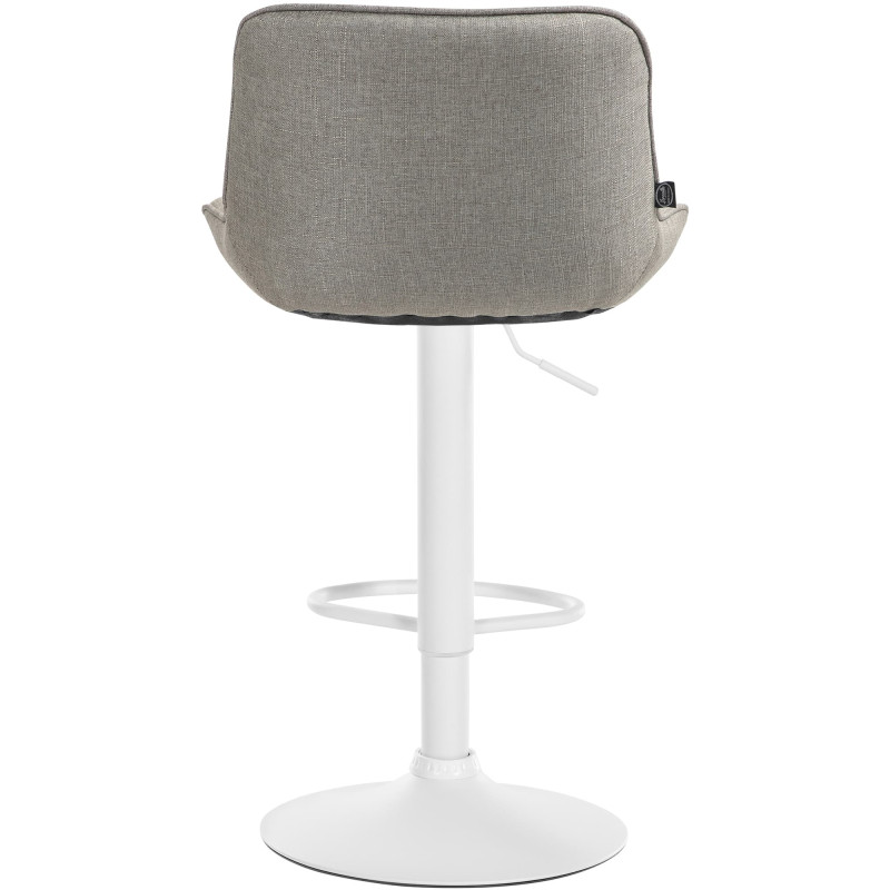 Juego de 2 taburetes de bar Vonore en tela Gris topo,Blanco