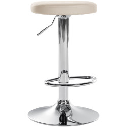 Tabouret de bar Ponte, similicuir, chromé crème