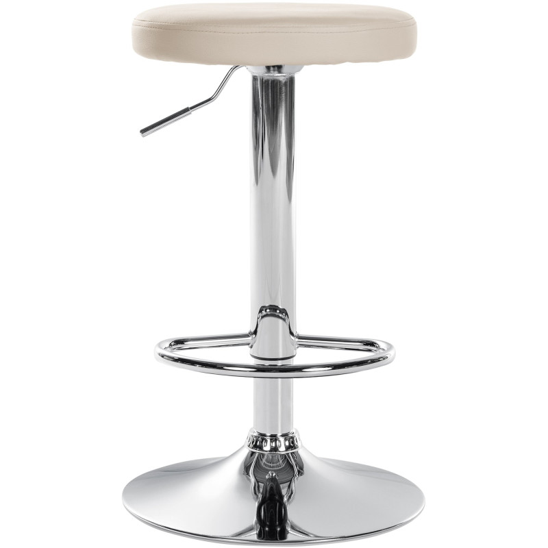 Tabouret de bar Ponte, similicuir, chromé crème