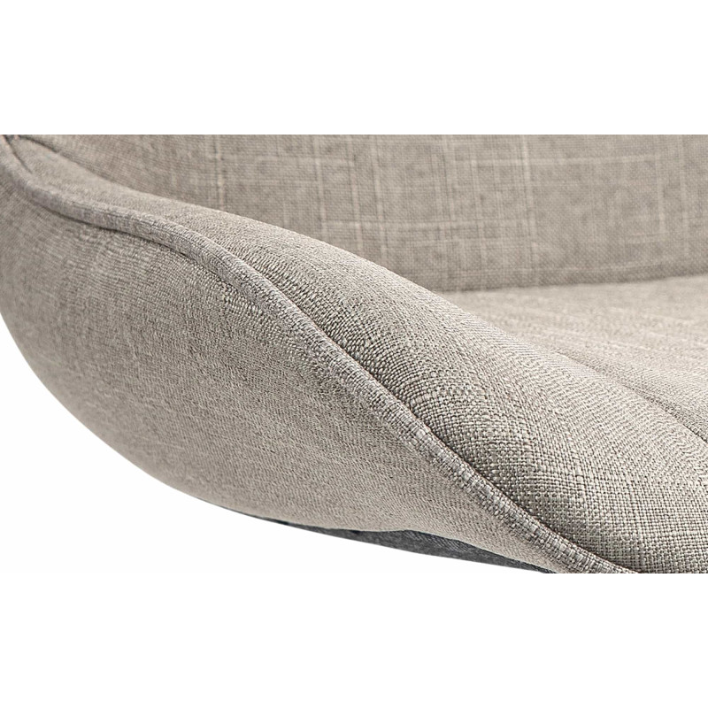 Ensemble de 2 tabourets de bar Vonore, tissu blanc taupe