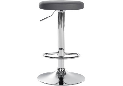 Tabouret de bar Ponte, similicuir, gris chromé
