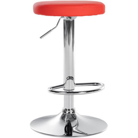 Tabouret de bar Ponte, similicuir, chromé rouge