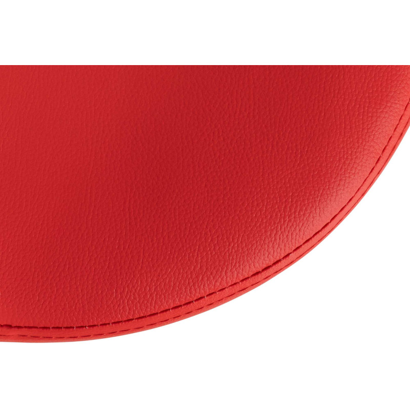 Tabouret de bar Ponte, similicuir, rouge chromé
