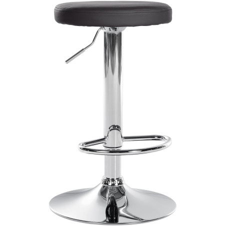 Tabouret de bar Ponte, similicuir, chrome, noir