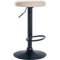 Tabouret de bar Ponte, similicuir, noir et crème