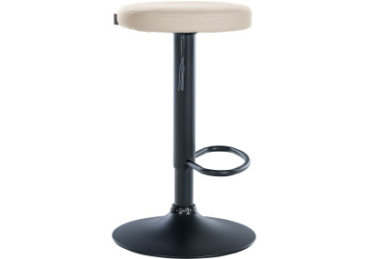 Taburete de bar Ponte, imitación de cuero, negro y crema