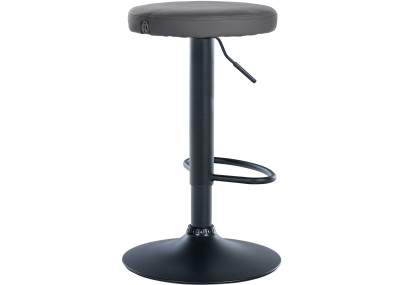 Tabouret de bar Ponte, similicuir, noir/gris