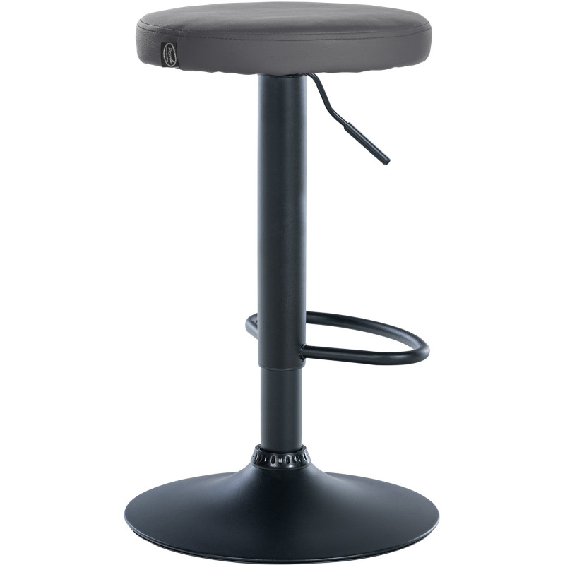 Tabouret de bar Ponte, similicuir, noir/gris