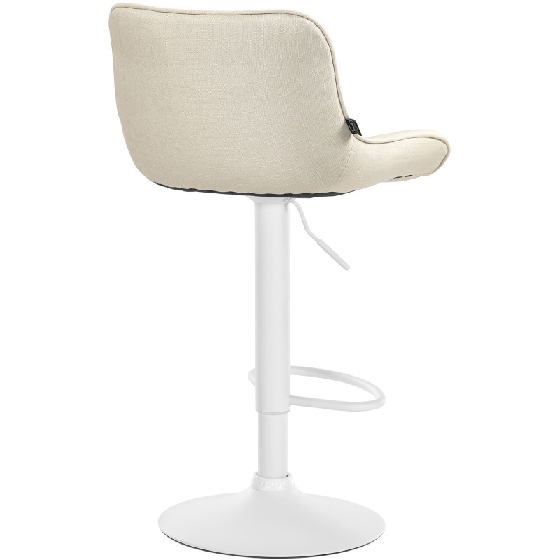 Juego de 2 taburetes de bar Vonore en tela Crema,Blanco