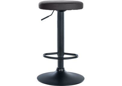 Taburete de bar Ponte, imitación de cuero, negro