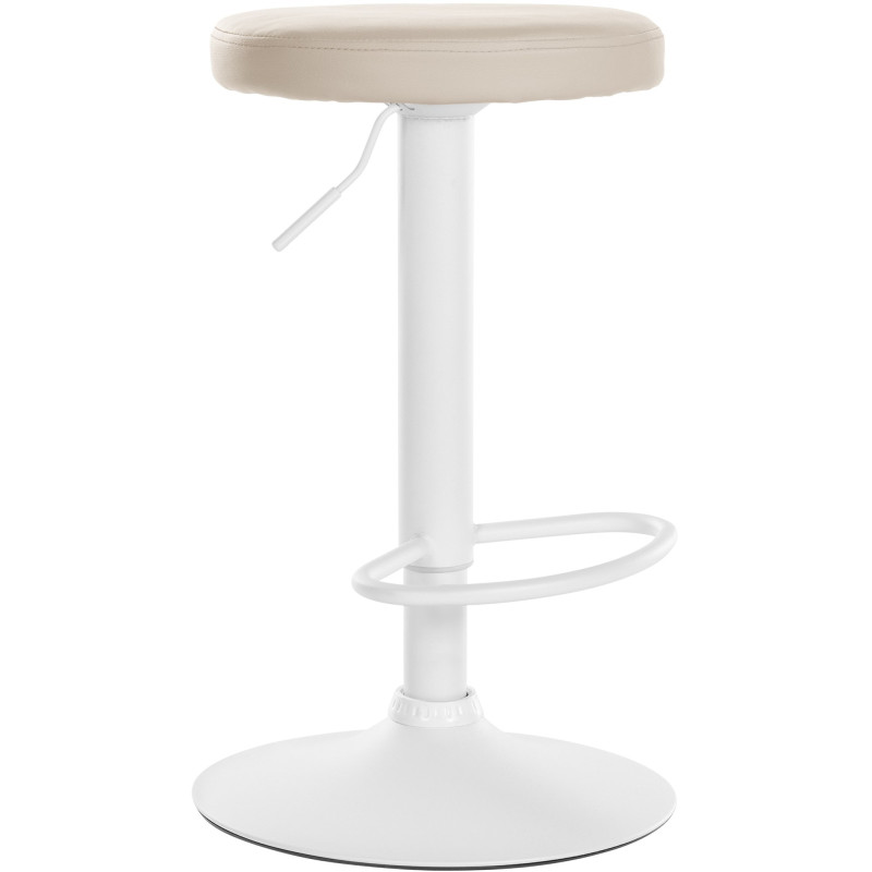 Tabouret de bar Ponte, similicuir, blanc/crème