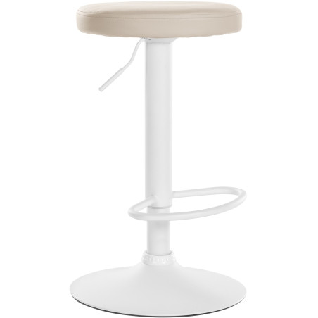 Tabouret de bar Ponte, similicuir, blanc crème