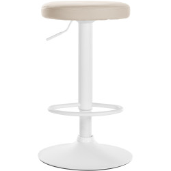 Tabouret de bar Ponte, similicuir, blanc/crème