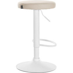 Tabouret de bar Ponte, similicuir, blanc/crème