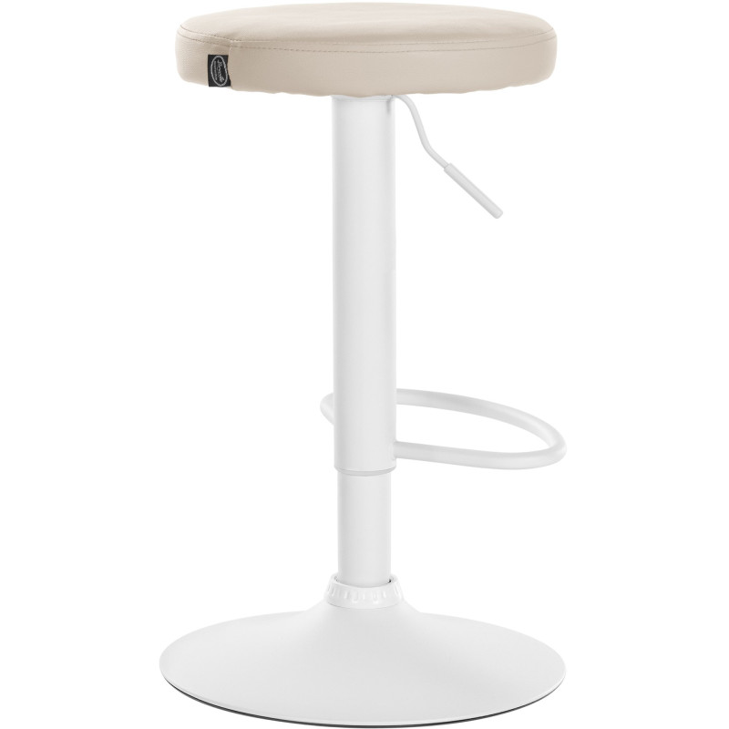 Tabouret de bar Ponte, similicuir, blanc/crème