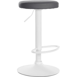 Tabouret de bar Ponte, similicuir, blanc gris