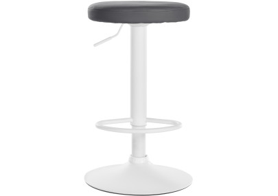 Taburete de bar Ponte, imitación de cuero, blanco/gris