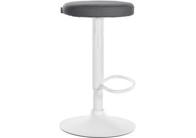 Taburete de bar Ponte, imitación de cuero, blanco/gris