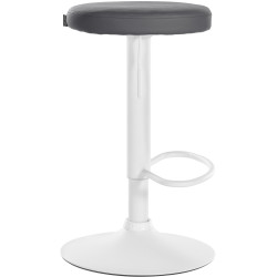 Tabouret de bar Ponte, similicuir, blanc/gris