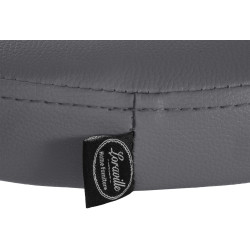 Taburete de bar Ponte, imitación de cuero, blanco/gris