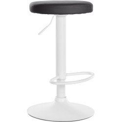 Tabouret de bar Ponte, similicuir, blanc noir