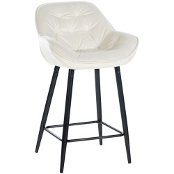 Tabouret de bar Gibson 76 en velours crème