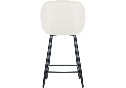 Banqueta de bar Gibson 76 em veludo, cor creme.