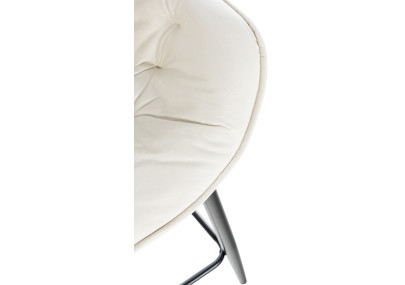 Tabouret de bar Gibson 76 en velours, couleur crème