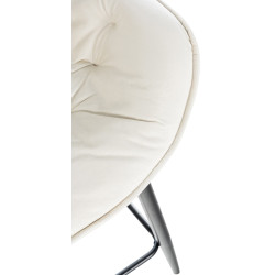 Tabouret de bar Gibson 76 en velours, couleur crème