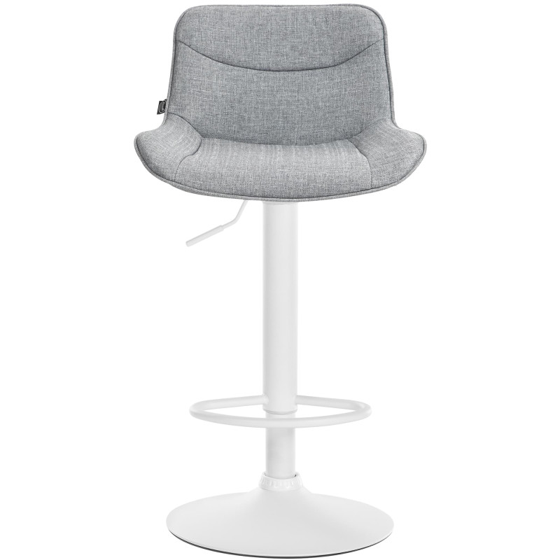 Ensemble de 2 tabourets de bar Vonore, tissu, blanc/gris