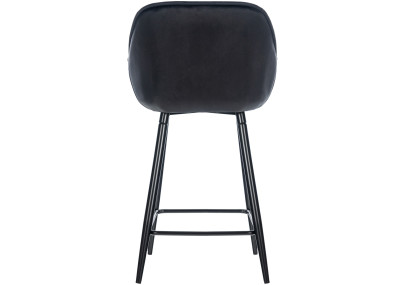 Banqueta de bar Gibson 76 em veludo, preta